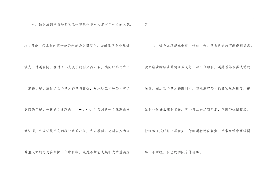 2024新员工转正工作总结_第2页
