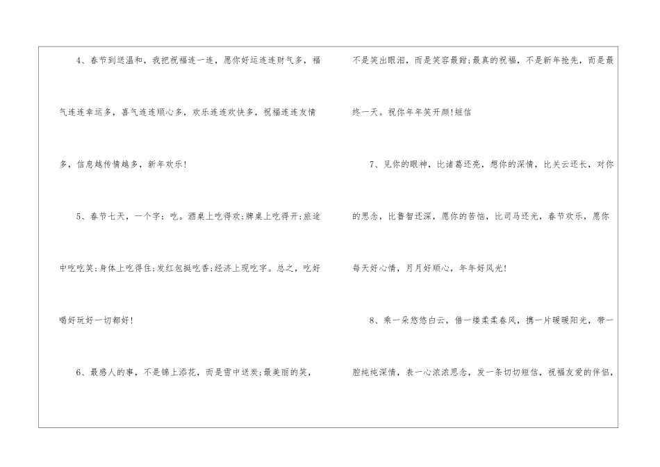 2024春节新年贺词简短80句_第2页