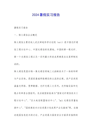 2024暑假实习报告-