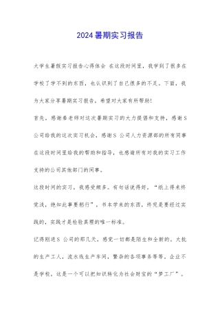 2024暑期实习报告-