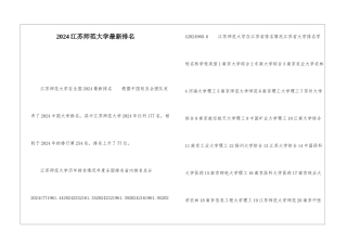 2024江苏师范大学最新排名