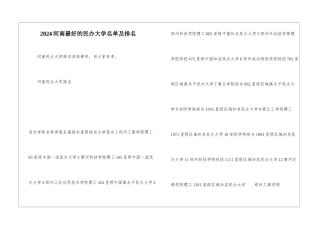 2024河南最好的民办大学名单及排名