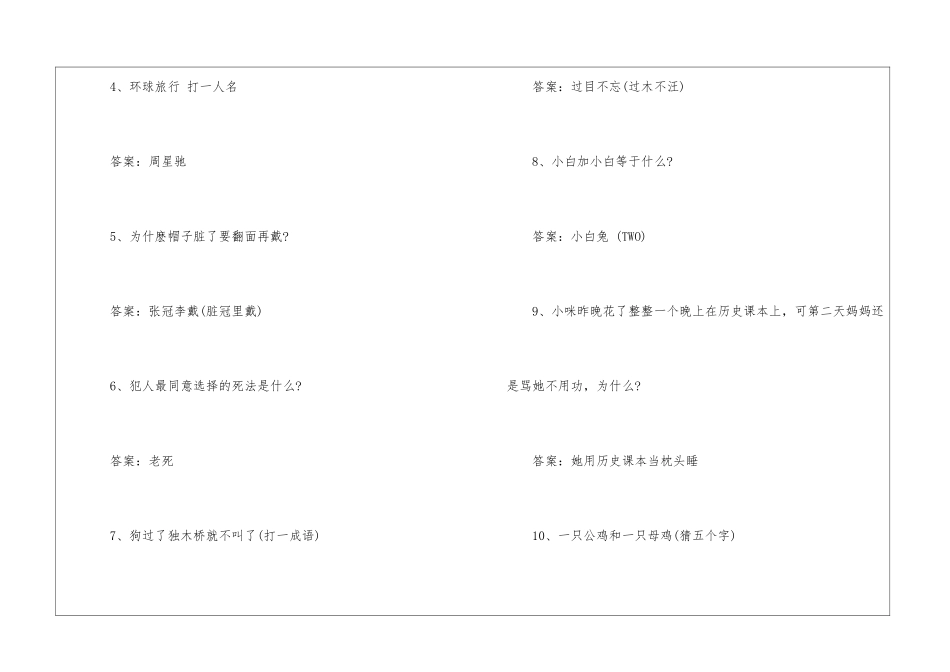 2024爆笑版的脑筋急转弯大全及答案有哪些_第2页