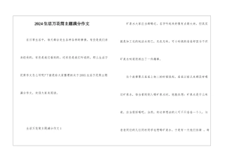 2024生活万花筒主题满分作文