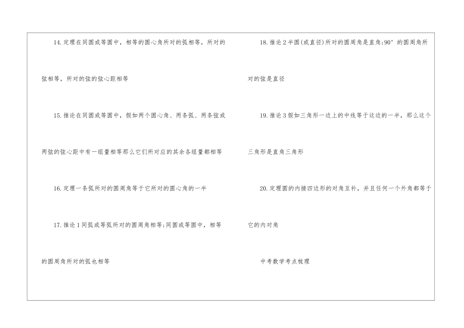 2024福建中考数学考点梳理_第3页
