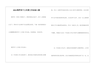 2024程序员个人年度工作总结5篇