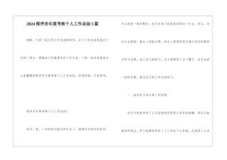 2024程序员年度考核个人工作总结5篇