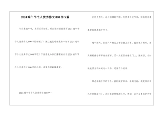 2024端午节个人优秀作文800字5篇