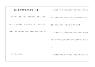 2024端午节作文700字初一5篇