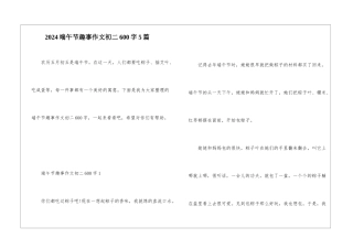 2024端午节趣事作文初二600字5篇