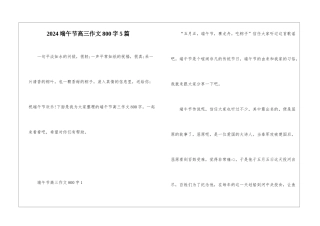 2024端午节高三作文800字5篇