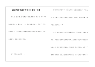 2024端午节高分作文800字初一5篇