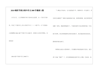 2024端阳节高分高中作文800字最新5篇