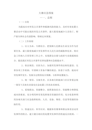 大赛应急预案