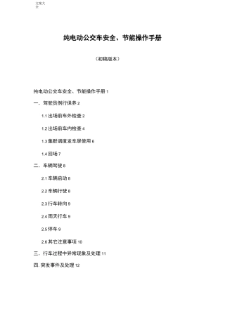 纯电动公交车驾驶安全系统操作规程