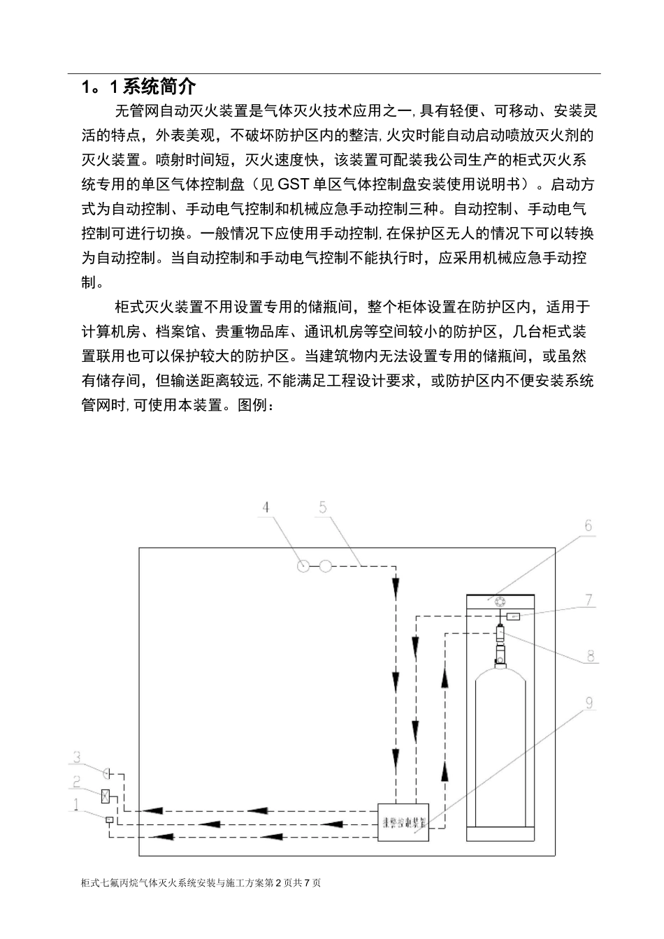 柜式七氟丙烷气体灭火系统安装与施工方案_第2页