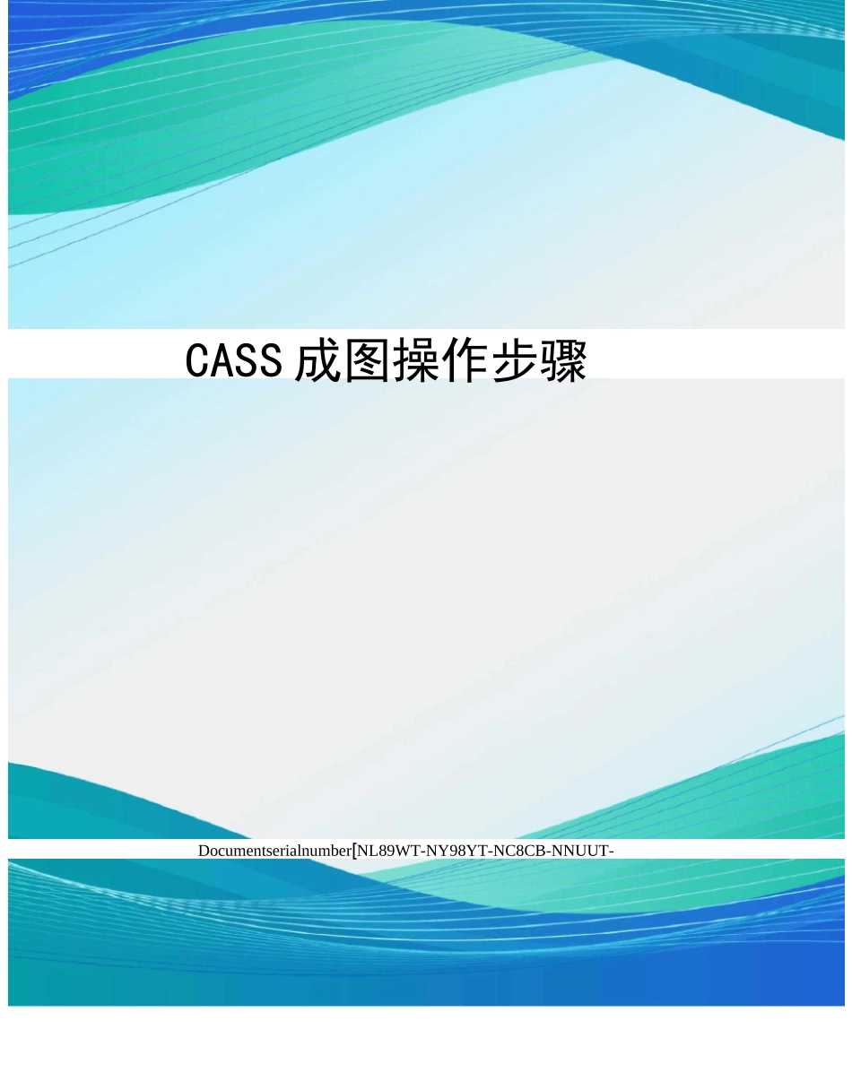 CASS成图操作步骤_第1页