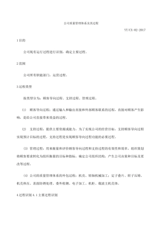 质量管理体系及其过程