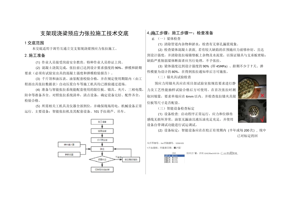 支架现浇梁预应力张拉施工技术交底(图文并茂)_第1页