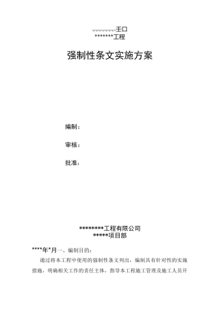 强制性条文执行方案.