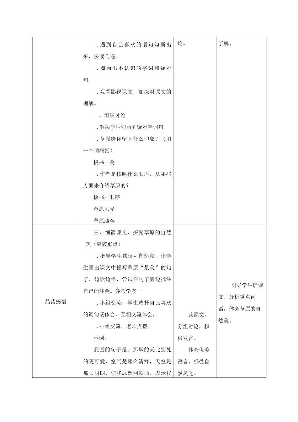 《草原》精品教案(活动版)_第2页