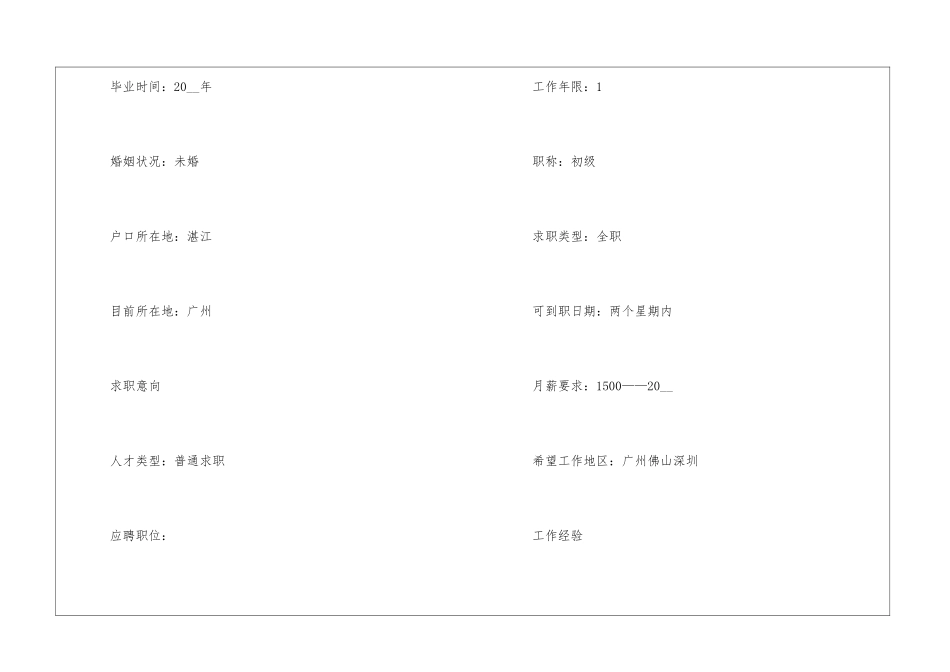 2024简洁明了的求职简历5篇_第2页