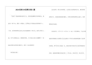 2024经典38促销方案5篇