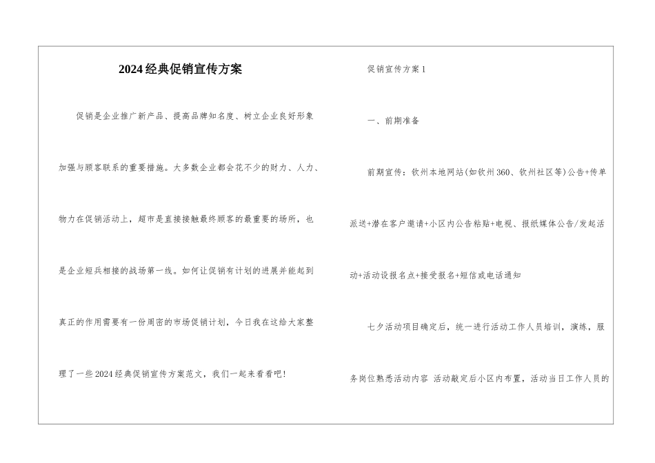 2024经典促销宣传方案_第1页