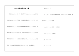 2024经典商家促销方案