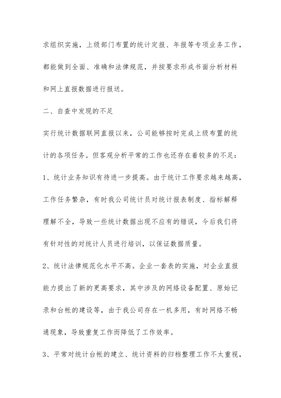 2024统计工作自查报告-_第2页