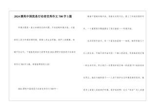 2024美丽中国我是行动者优秀作文700字5篇