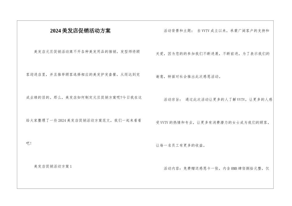 2024美发店促销活动方案_第1页