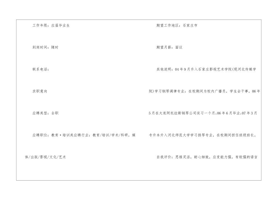 2024老师优秀的求职简历5篇_第2页