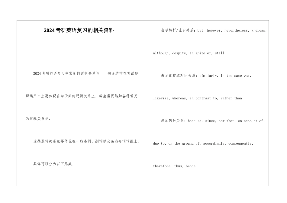 2024考研英语复习的相关资料_第1页