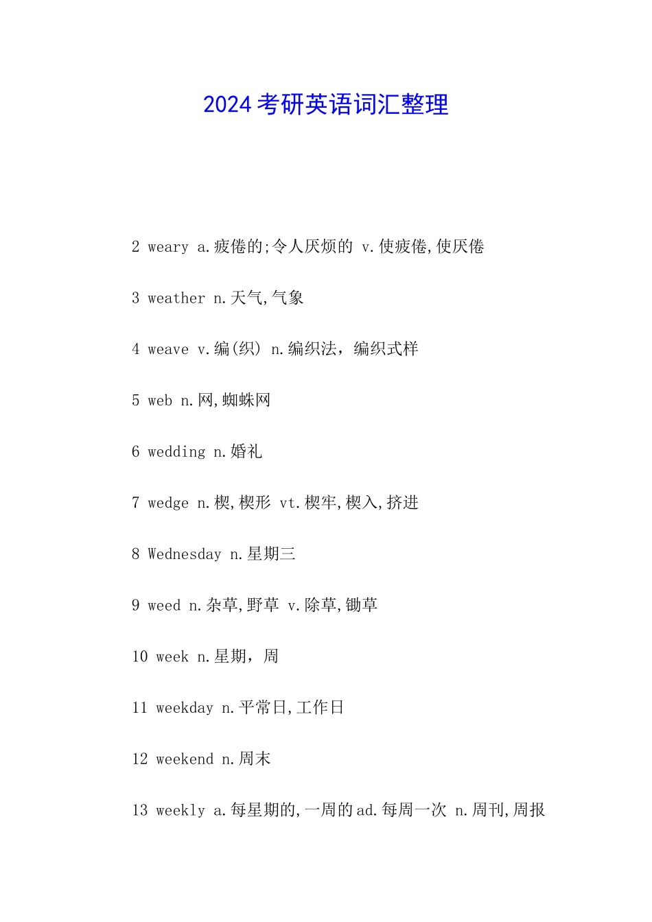 2024考研英语词汇整理_第1页