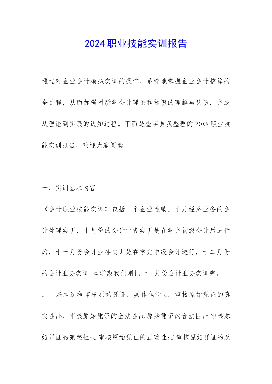 2024职业技能实训报告-_第1页