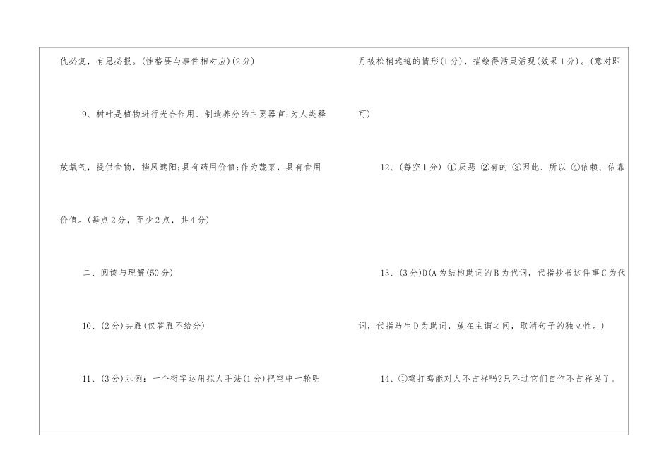 2024苏教版初中八年级语文暑假作业-_第2页