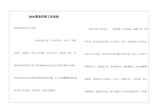 2024药品年终工作总结