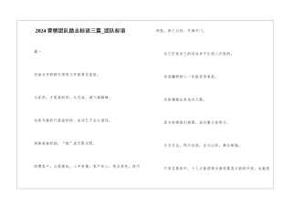2024营销团队励志标语三篇-团队标语