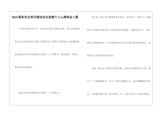 2024落实安全责任推动安全发展个人心得体会5篇