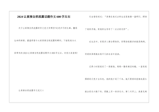 2024让真情自然流露话题作文600字左右