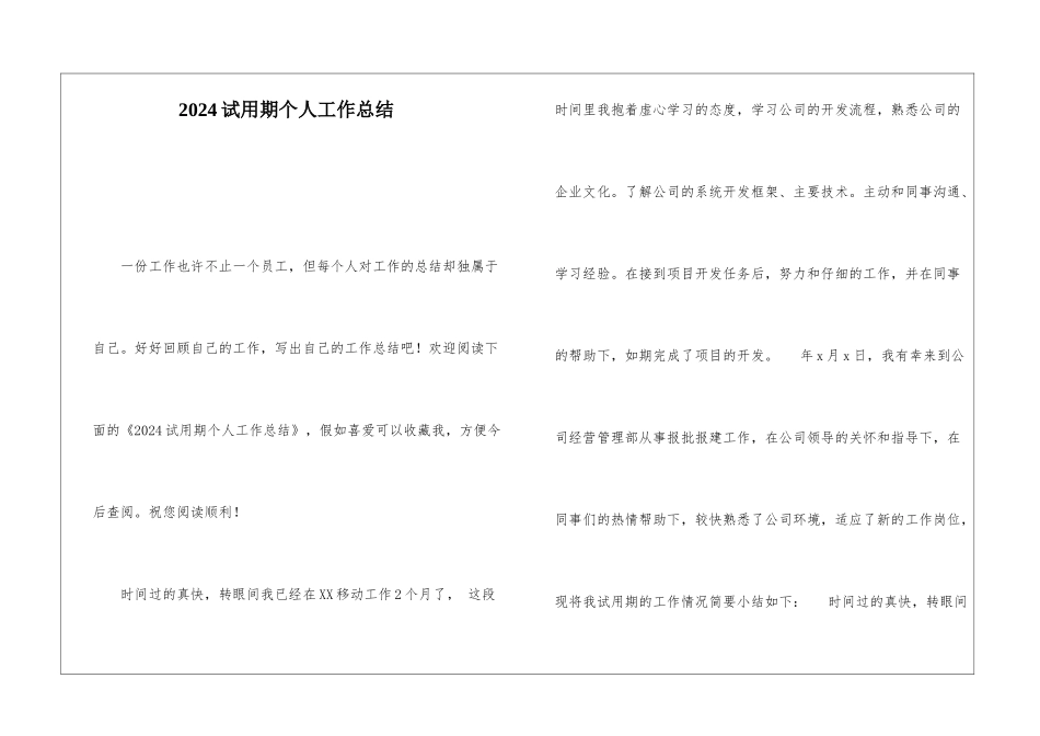 2024试用期个人工作总结_第1页