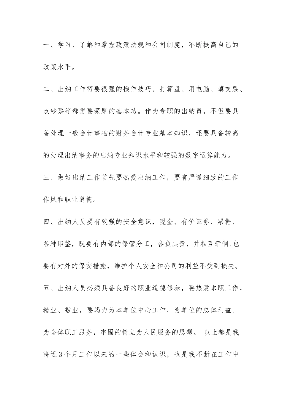 2024财务出纳个人总结-_第3页