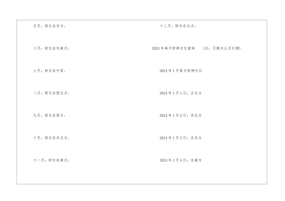 2024财神方位什么方向_第2页