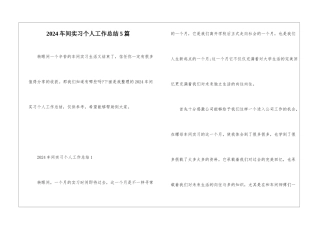 2024车间实习个人工作总结5篇