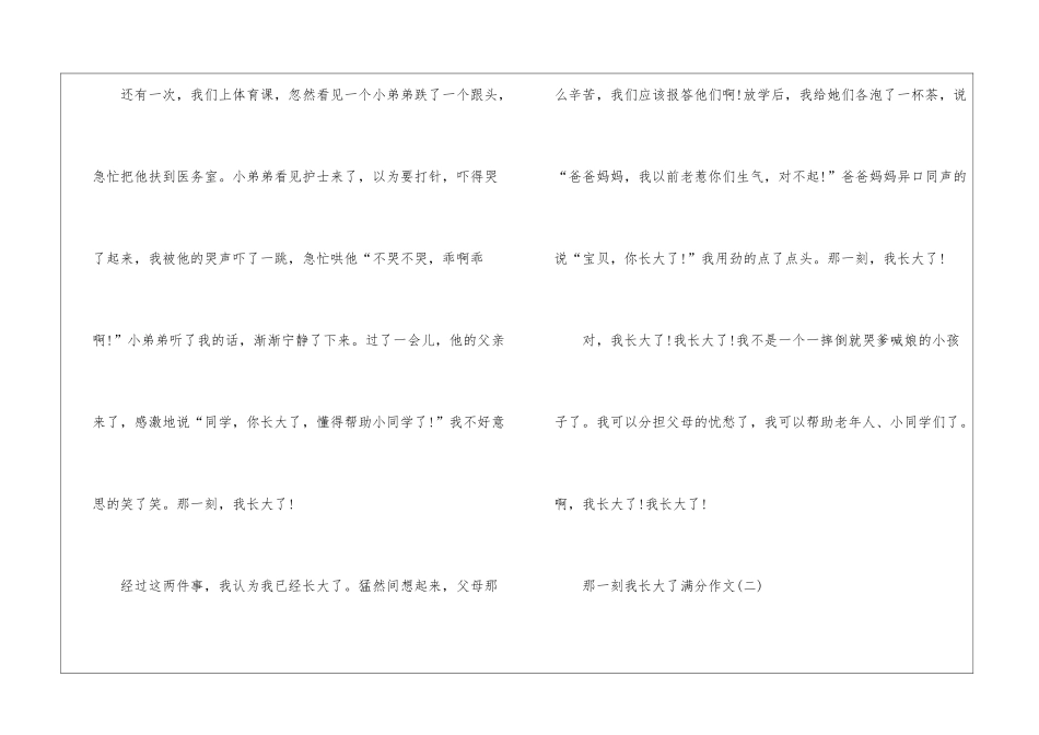 2024那一刻我长大了满分作文10篇_第2页