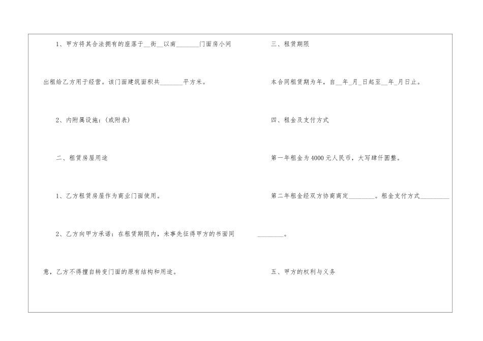 2024长三角店铺租赁合同电子版_第2页