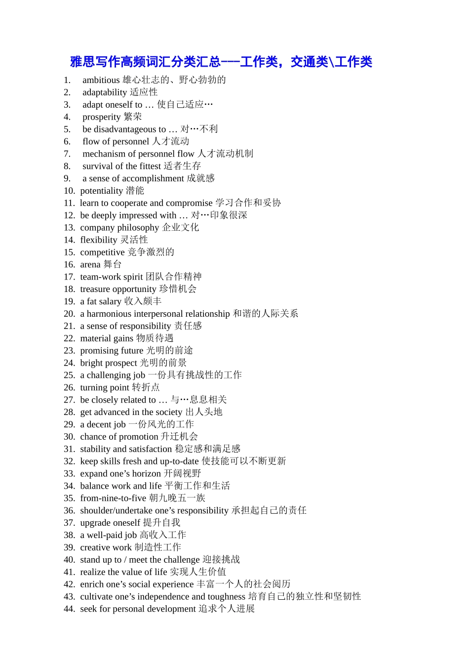 2024雅思写作高频词汇分类汇总_第1页