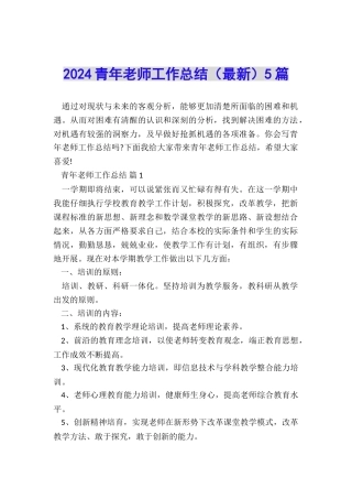 2024青年教师工作总结(最新)5篇