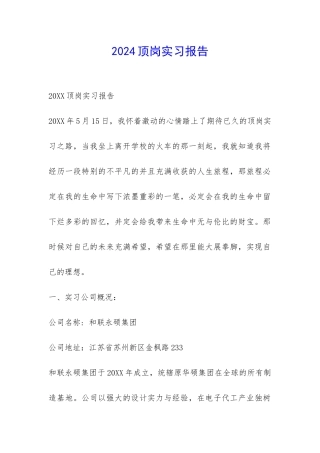 2024顶岗实习报告-